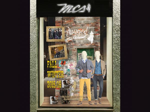 Esempio della vetrina allestita per la presentazione della nuova collezione